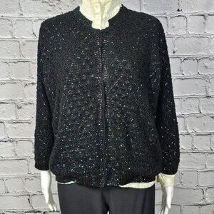 Imperial Imports 1950-60s - Sequin, beaded, and Lined - Black Sweater, Women's X